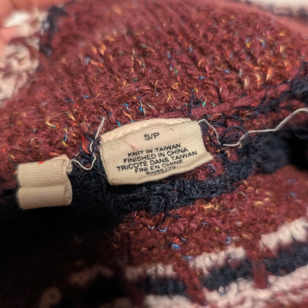 Anthropologie Moth Veras Cardigan Small Wine Red And Midnight Blue - Picture 10 of 15